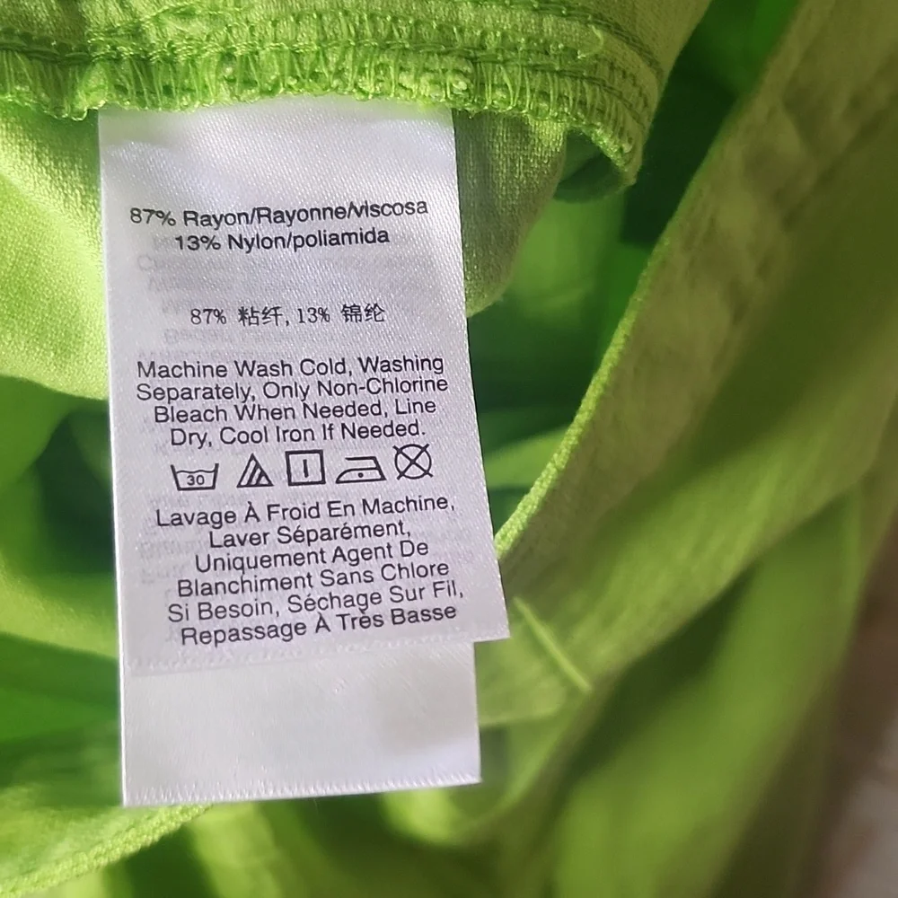 DKNY- NWT Bright Green Wide Leg Pants - Picture 5 of 8